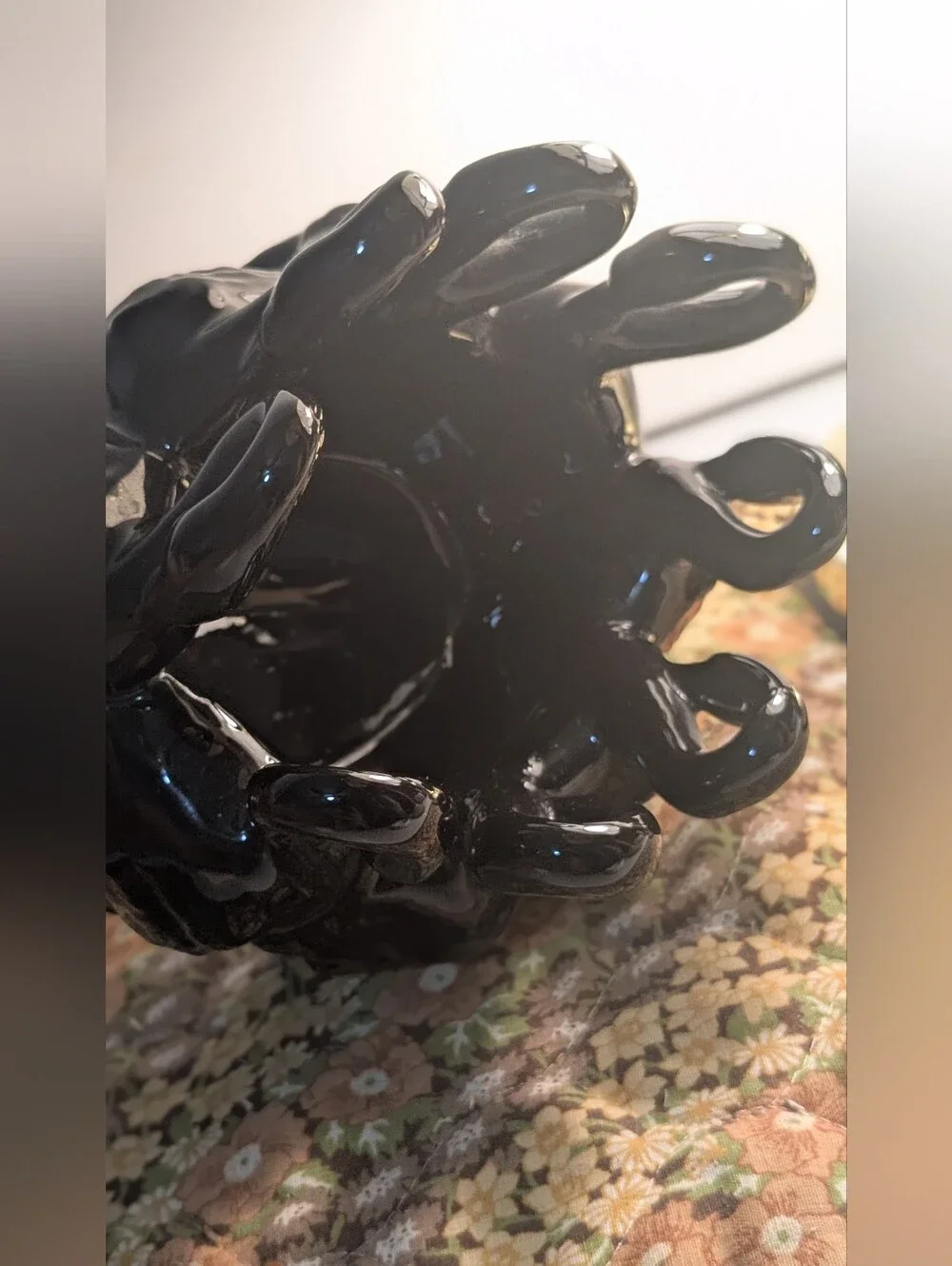 Vintage rare find  Black Ceramic Swan Planter